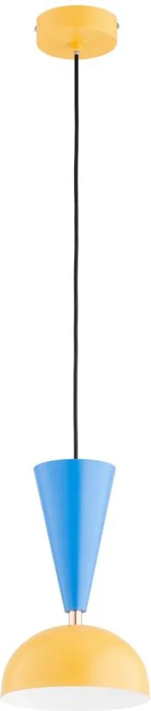 Lampada a sospensione con cavo ENTORI 1xE27/15W/230V giallo/blu