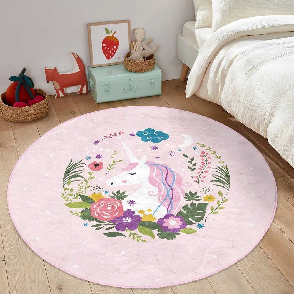 Tappeto rosa per bambini ø 100 cm Comfort - Mila Home