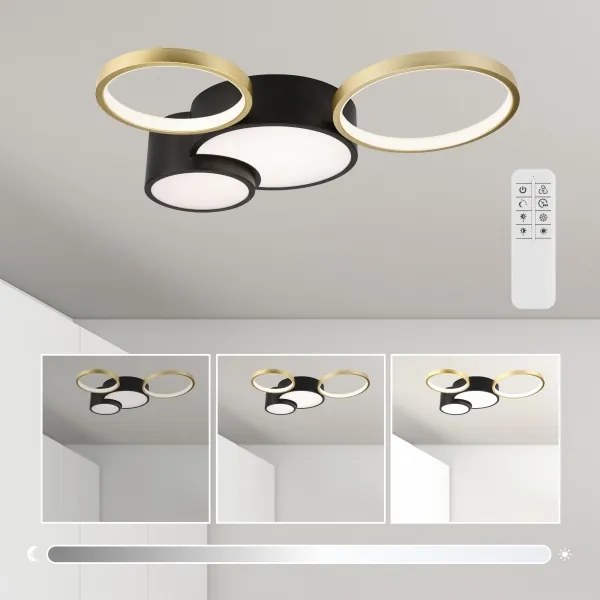 Lampada da soffitto dimmerabile ALIZEE LED 30W 230V 3000-6500K nero/oro