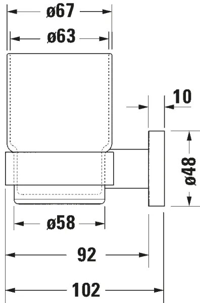 Duravit 99201000 - Porta spazzolini da parete D-CODE, destra, cromo lucido