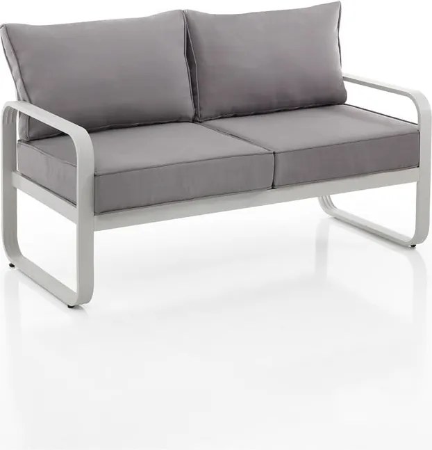 Divano da giardino in alluminio grigio Ischia - Tomasucci