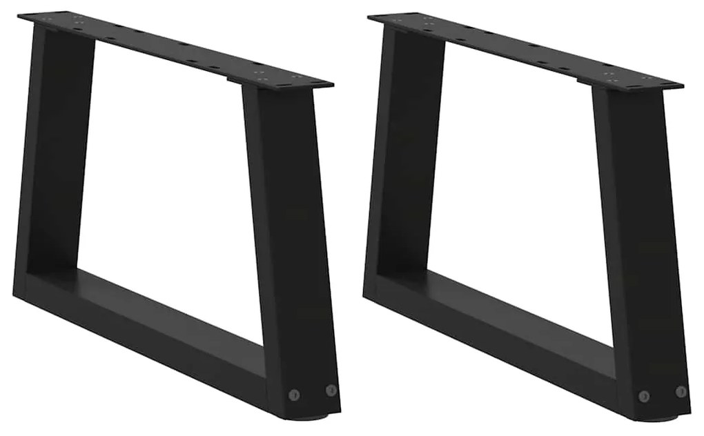 Gambe Per Tavolo Da Pranzo A V 2 Pz Nero 70x(30-31,3)cm Acciaio /