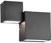 Applique Parete Interno Led Metallo Nero Doppio Cubo Luce Miguel GD Trio