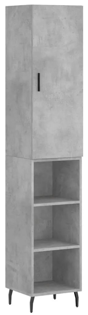 Credenza Grigio Cemento 34,5x34x180 cm in Legno Multistrato