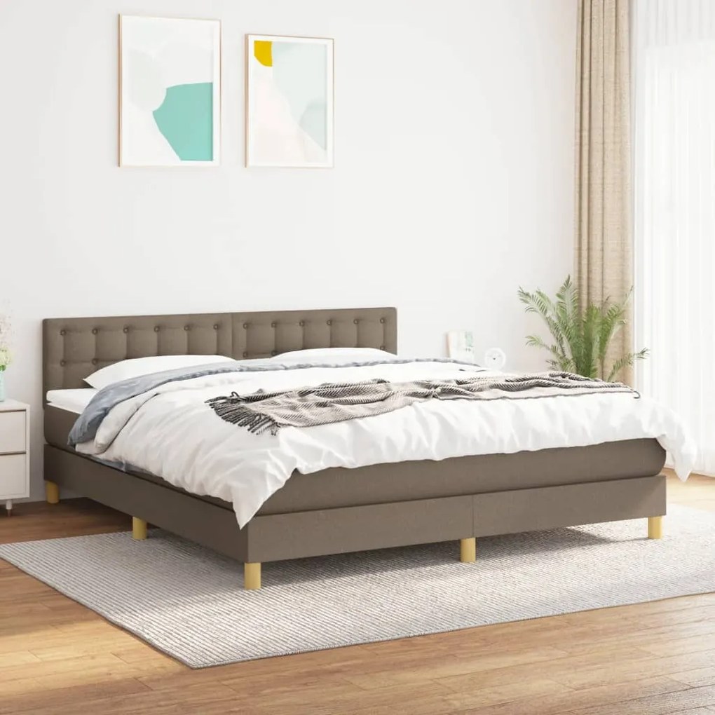 Giroletto A Molle Con Materasso Tortora 160x200 Cm İn Tessuto /