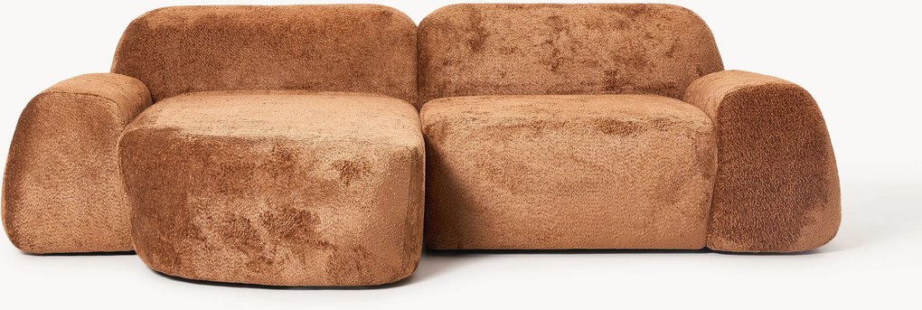 Divano angolare componibile 3 posti in teddy bouclé Wolke