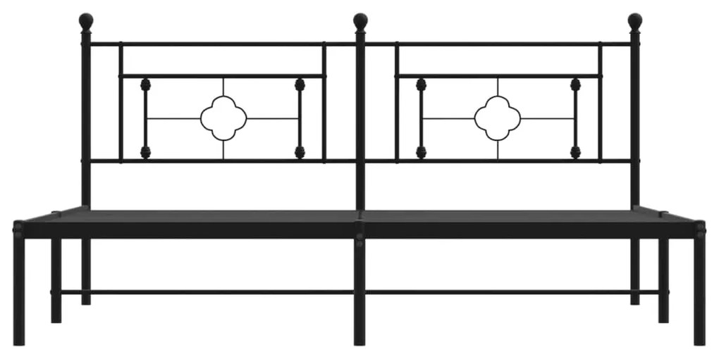 Giroletto con Testiera in Metallo Nero 183x213 cm