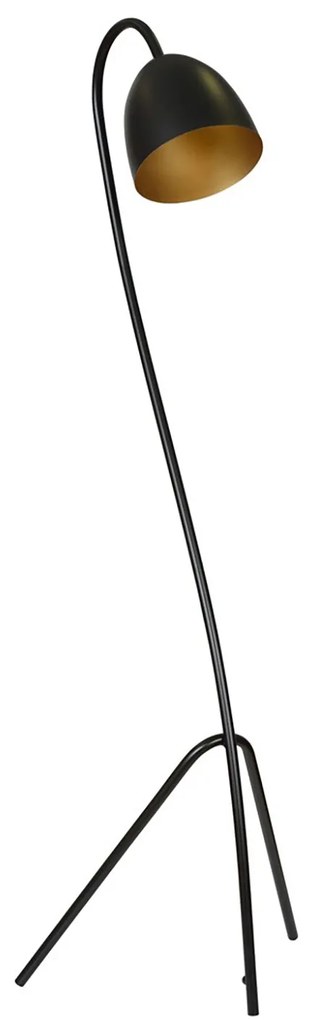 Piantana Moderno Beowulf Acciaio Nero Oro 1 Luce E27 Ip20