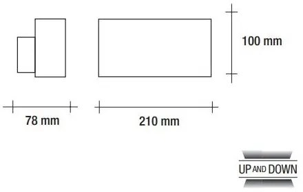 Vivida up&amp;down  applique orizzontale a led  8.5w  4000k