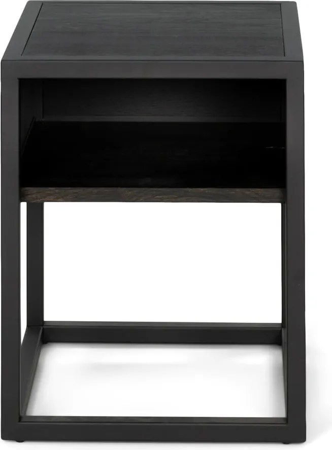 Comodino nero in rovere massiccio con ripiani Diva – Spinder Design
