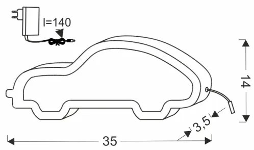 Lampada da scrivania LED per bambini CAR LED/11W/230V nera