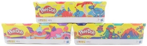 Play-Doh Plastilina 4 Vasetti Colorati - viola, rosa, blu, arancione