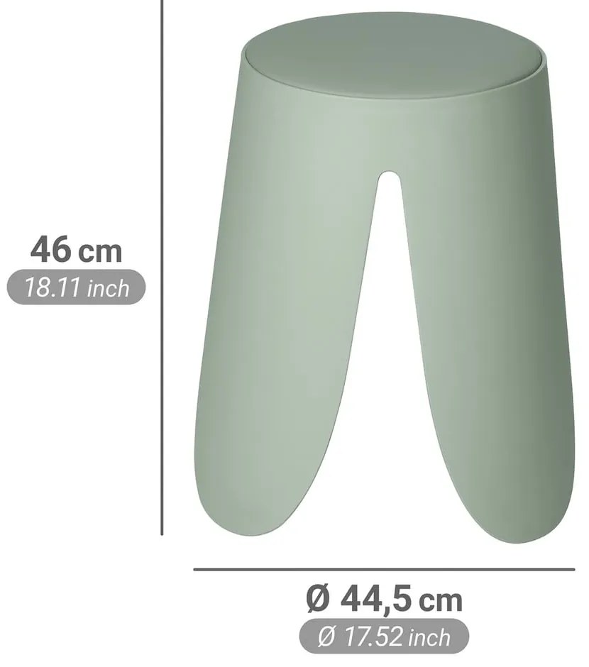 Sgabello color salvia in plastica impilabile Comiso – Wenko