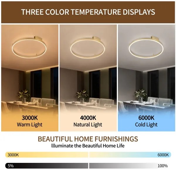 Brilagi - Lampada LED dimmerabile PORTOFINO LED/60W/230V Ø 80 cm oro + telecomando