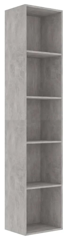 Libreria Grigio Cemento 40x30x189 cm in Legno Multistrato