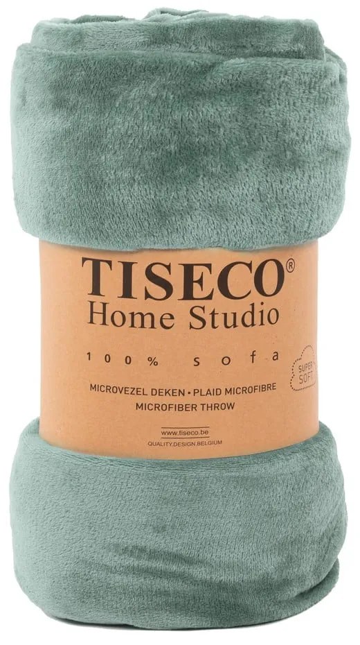 Coperta in micropush verde, 130 x 160 cm - Tiseco Home Studio