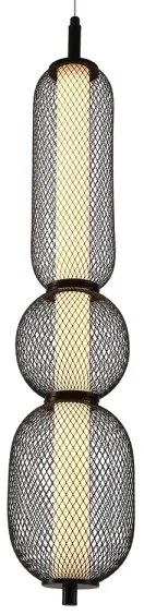 Lampadario LED sospeso con cavo PUMA LED/15W/230V Ø 14 cm nero