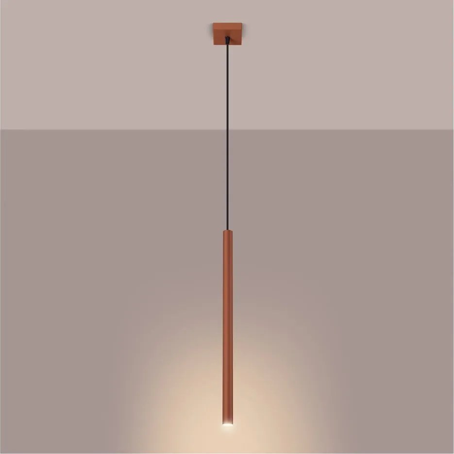 Lampadario color mattone Fideus – Sollux