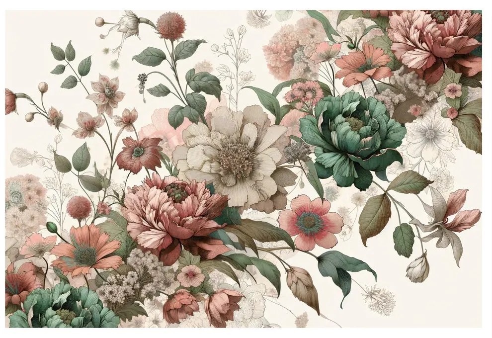 Quadro su tela – Fiori delicati in tonalità pastello