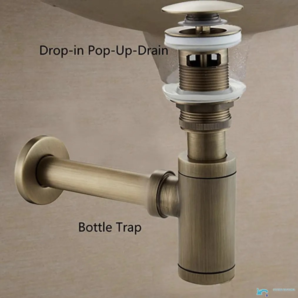Sifone pop-up EYN SAQ1556 in più finiture, tra cui bronzo antico e ottone anticato