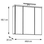 Mobile da parete per bagno con specchio VENOM bianco/rovere artisan