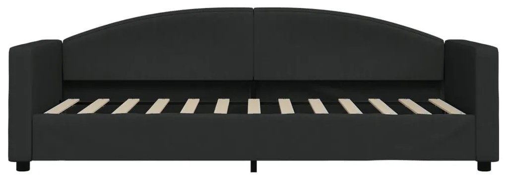 Divano letto con materasso nero 80x200 cm in tessuto