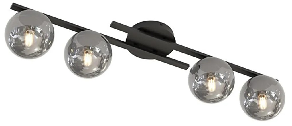 Plafoniera Moderna Nettuno Acciaio Nero 4 Luci E14 Ip20