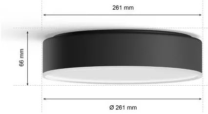 Philips - Lampada LED dimmerabile Hue ENRAVE S LED/9,6W/230V Ø 261 mm nera + telecomando