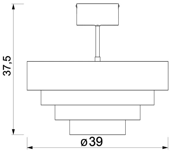 Lampadario a plafone RINGS 1xE27/15W/230V nero