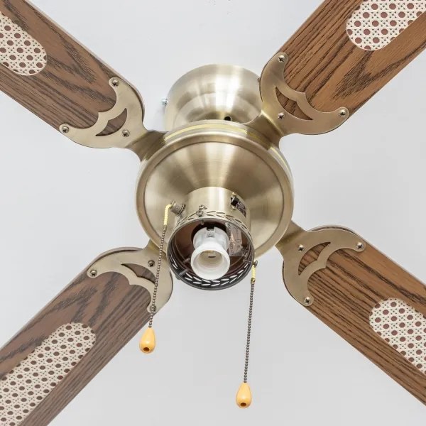 ZEVENTI - Ventilatore da soffitto NAVAGIO 1xE27/60W/230V marrone