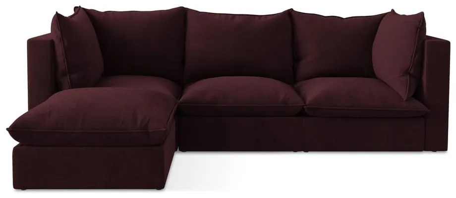 Divano angolare burgundy (con penisola a sinistra/con chaise lounge) Manao – Makamii