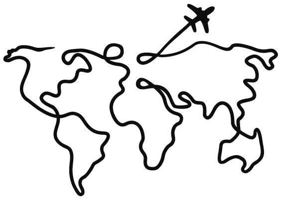 Decorazione da muro 60x42 cm mappa metallo