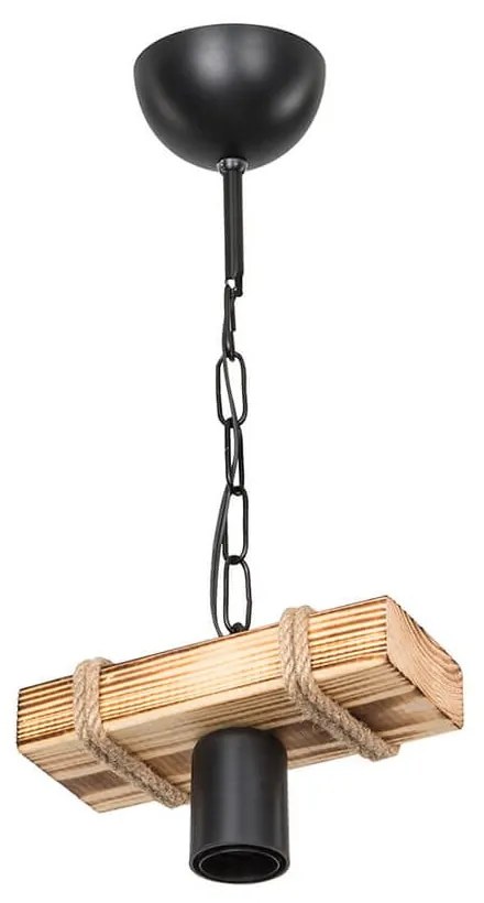 Lampada da soffitto in nero-naturale 10x20 cm - Squid Lighting