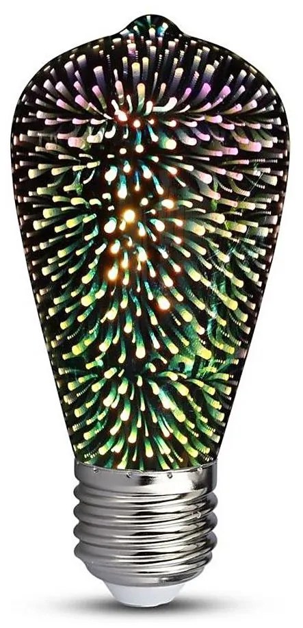 Lampadina decorativa LED 3D FILAMENTO ST64 E27/3W/230V 3000K