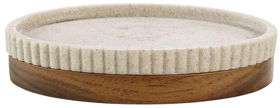 Dispenser di sapone in poliresina beige Niagara - douceur d'intérieur