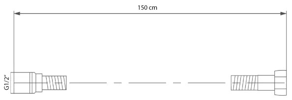 Sapho - Flessibile doccia SOFTFLEX 150 cm nero opaco