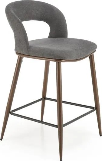 Sgabello da bar imbottito H-114 in grigio/nero