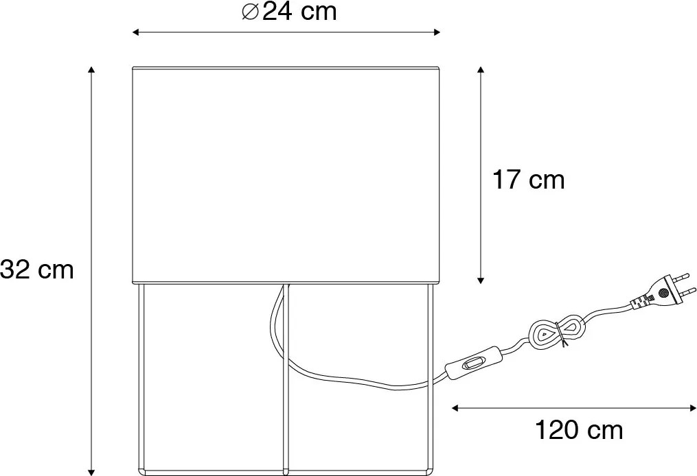 Lampada da tavolo moderna gialla con oro - Rosalina