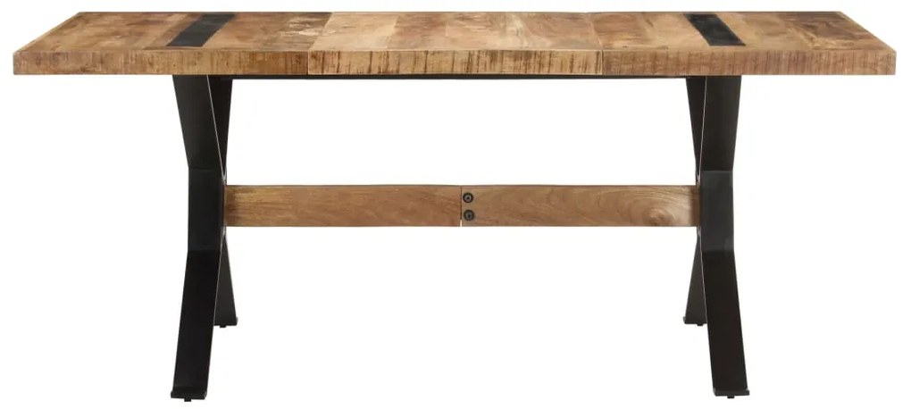 Tavolo da pranzo 180x90x76 cm in legno massello di mango grezzo