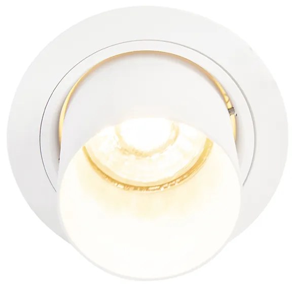 Faretto da incasso moderno rotondo bianco orientabile - Installa