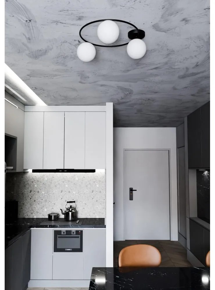 Lampada da soffitto in acciaio SOPRA 3 da interno 3xE14 Colore del corpo Nero e Bianco