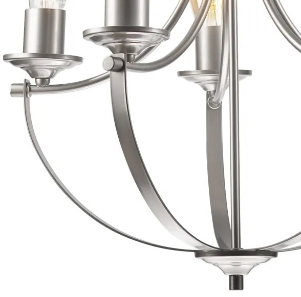 Lampadario a sospensione con catena GINA 5xE27/60W/230V cromo