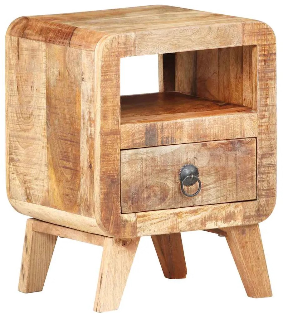 Comodino 30x30x41 Cm İn Legno Di Mango Grezzo /