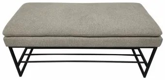 Banca Piedi Letto DKD Home Decor Nero Beige Poliestere Ferro (80 x 36 x 35 cm)