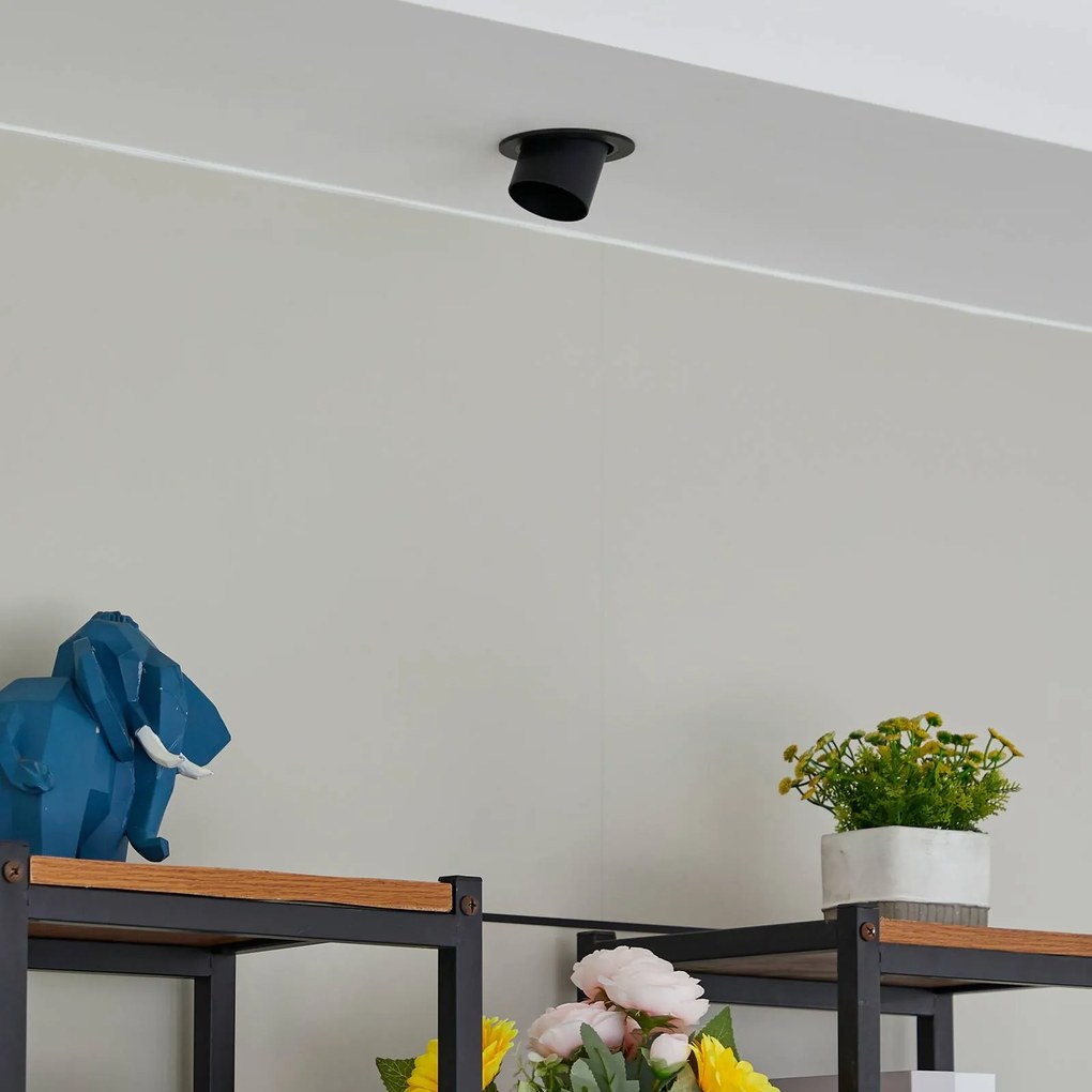 Lindby Faretto da soffitto Thorid, Ø 9 cm, nero, metallo, GU10