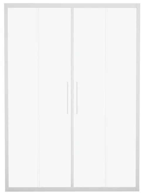 Porta doccia scorrevole Record L 156 x H 195 x P 0.6 cm in vetro smerigliato profilo bianco