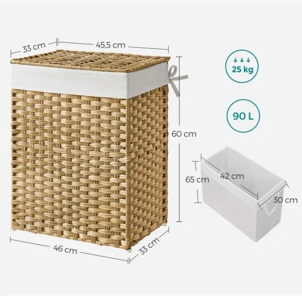 Cesto porta biancheria FLYN in rattan