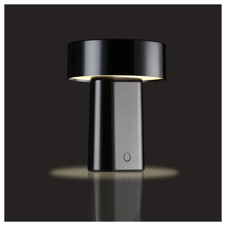 Lampada da tavolo LED nera in plastica (altezza totale 18 cm) Oblong – Zone