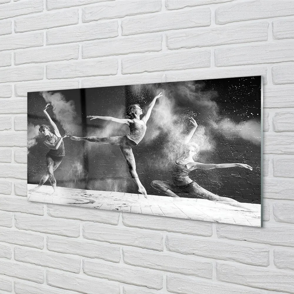 Quadro in vetro Le donne ballerine fumano 100x50 cm 2 appendini