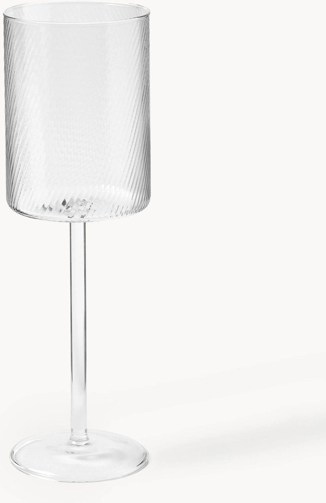 Set di 4 bicchieri da vino bianco in vetro soffiato Limon